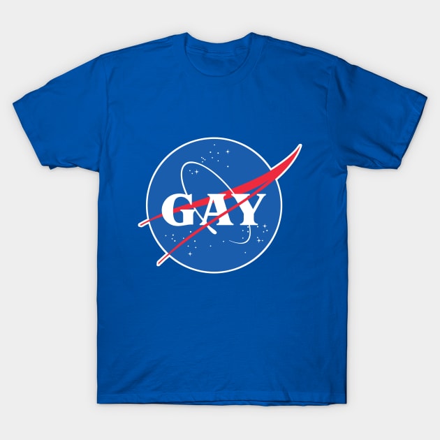 Nasa / Gay Logo Tribute/Parody Design T-Shirt by DankFutura